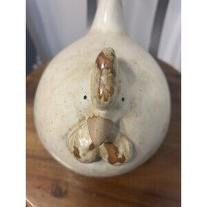 Farmhouse Chicken Rooster Decor Ceramic Retro Creamy Tan Primitive Rotund Figure